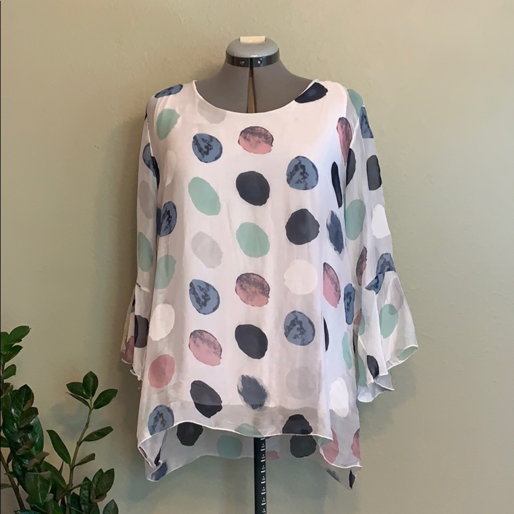 Tempo Paris - Flowy, multi colored blouse